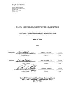 Proj #: [removed]Eklutna Generating Station Matanuska Electric Association P.O. Box 2929 Palmer, Alaska[removed]9300
