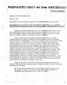 news release  MAY 11, 1972 EMBARGO: NOT  TO~ERELEASEDIN