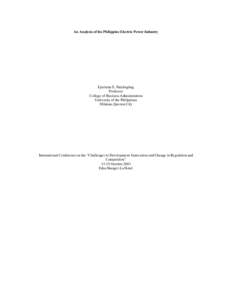 Meralco / Measurement / National Power Corporation / National Transmission Corporation / Electric utility / Rural electrification / Electricity generation / Electric power transmission / Kilowatt hour / Energy / Electric power / Electromagnetism