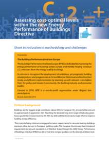 Cost Optimality  Methodology and challenges within the recast Energy Performance of Buildings Directive