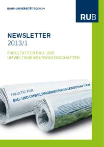 NewsletterFakultät für Bau- und Umweltingenieurwissenschaften  Editorial