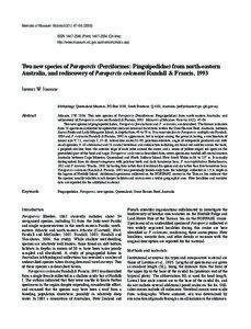 Two new species of Parapercis (Perciformes: Pinguipedidae) from north-eastern Australia, and rediscovery of Parapercis colemani Randall & Francis, 1993