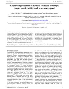 Neuroreport  M. J-M. Macé et al. Rapid categorization of natural scenes in monkeys: target predictability and processing speed