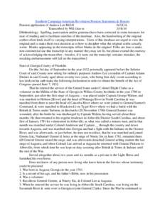 Southern Campaign American Revolution Pension Statements & Rosters Pension application of Andrew Lee R6241 fn32GA Transcribed by Will Graves[removed]Methodology: Spelling, punctuation and/or grammar have been corrected 
