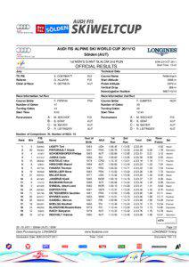 AUDI FIS ALPINE SKI WORLD CUP[removed]Sölden (AUT) 1st MEN’S GIANT SLALOM 2nd RUN