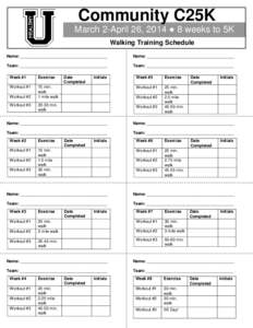 C25K Walking Schedule & Explanation
