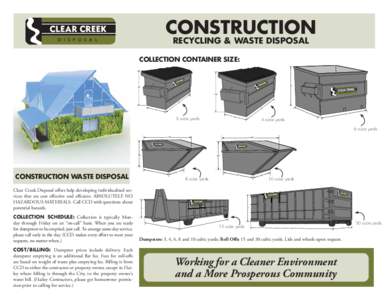 construction recycling & waste disposal COLLECTION CONTAINER SIZE:  60”