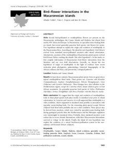 Journal of Biogeography (J. Biogeogr[removed], 1945–1953  ORIGINAL