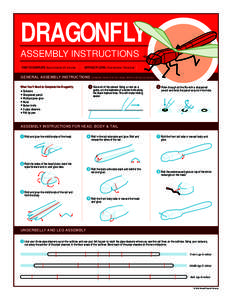 DRAGONFLY ASSEMBLY INSTRUCTIONS TIME TO COMPLETE: Approximately 60 minutes DIFFICULTY LEVEL: Intermediate / Advanced