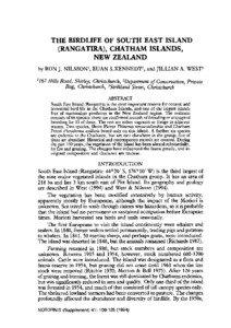THE BIRDLIFE OF SOUTH EAST ISLAND (RANGATIRA), CHATHAM ISLANDS, NEW ZEALAND