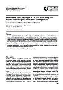 Hydrol. EarthEstimates Syst. Sci., of 11(3), future 11451159, discharges of2007 the river Rhine using two scenario methodologies: direct versus delta approach