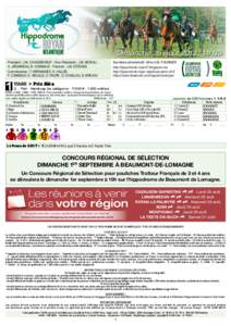 Dimanche 25 août 2013 : 14h30 Secrétaire administratif : Mme A.M. FOURNIER http://hippodrome-royan17.blogspot.com