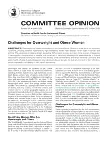 The American College of Obstetricians and Gynecologists WOMEN’S HEALTH CARE PHYSICIANS COMMITTEE OPINION Number 591 • March 2014