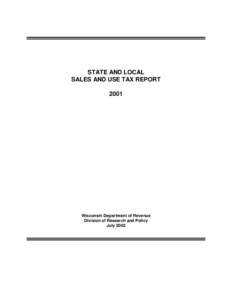 State and County Sales and Use Tax Report 2001-July 31, 2002