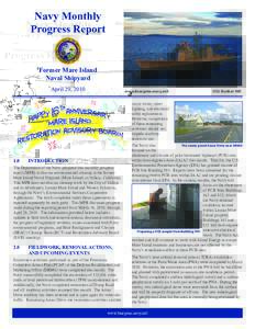 29 Apr 2010 Former Mare Island Naval Shipyard Navy Monthly Progress Report