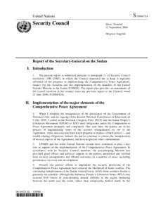 South Sudan–Sudan relations / Government of Sudan / United Nations Mission in Sudan / Comprehensive Peace Agreement / Assessment and Evaluation Commission / Abyei / Darfur Peace Agreement / United Nations Security Council Resolution / Sudan / Second Sudanese Civil War / Africa