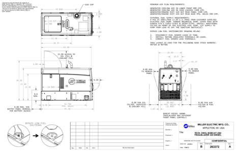 This print is and will remain the property of Miller Electric Mfg Co, Appleton, WI. Furnished with the understanding it is not to be duplicated in any manner without approval of Miller Electric Mfg Co. This print is furn
