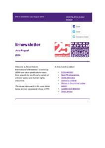 PRI E-newsletter July-AugustView this email in your browser  Share