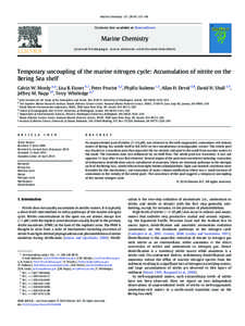 Temporary uncoupling of the marine nitrogen cycle: Accumulation of nitrite on the Bering Sea shelf