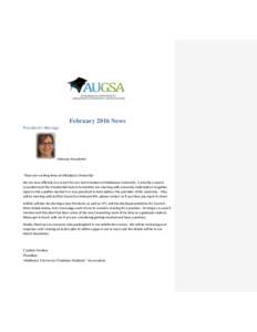 February 2016 News President’s Message: February Newsletter  These are exciting times at Athabasca University!