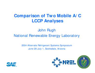 Comparison of Two Mobile A/C LCCP Analyses