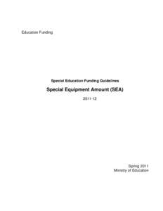 Special Education Funding Guidelines Special Equipment Amount (SEA[removed]