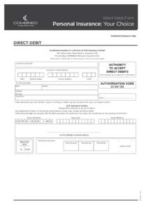 Direct Debit Form  Personal Insurance: Your Choice Combined Insurance Copy  DIRECT DEBIT