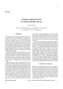 Series  Living in a physical world VI. Gravity and life in the air STEVEN VOGEL Department of Biology, Duke University, Durham, NC[removed], USA