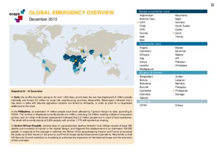 1  GLOBAL EMERGENCY OVERVIEW December[removed]Snapshot[removed]December