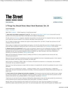 3 Things You Should Know About Small Business: Oct. 26 | Small Business News | Print Financial & Investing Articles | TheStreet