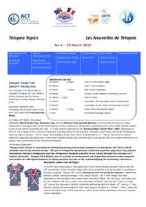 Telopea Topics  Les Nouvelles de Telopea No.4 – 20 March[removed]Report from the