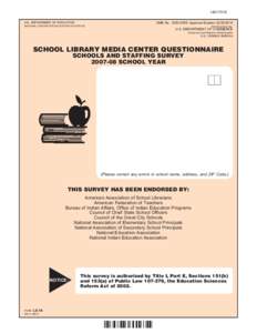 School Library Media Center Questionnaire Schools and Staffing Survey[removed]School Year