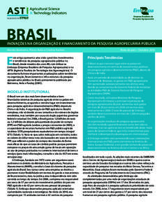 Empresa Brasileira de Pesquisa Agropecuária BRASIL  INOVAÇÕES NA ORGANIZAÇÃO E FINANCIAMENTO DA PESQUISA AGROPECUÁRIA PÚBLICA