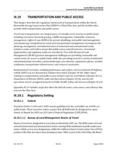 Draft DRECP and EIR/EIS CHAPTER III.19. TRANSPORTATION AND PUBLIC ACCESS III.19  TRANSPORTATION AND PUBLIC ACCESS