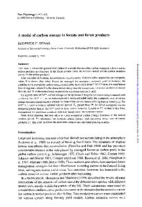 Tree Physiology 6,Heron Publishing-Victoria, Canada  A model of carbon storage in forests and forest products