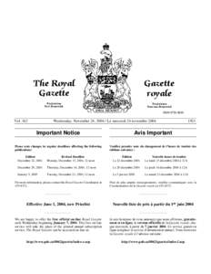 The Royal Gazette Gazette royale