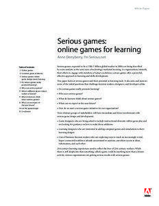 White Paper  Serious games: