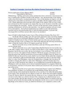 Southern Campaign American Revolution Pension Statements & Rosters Pension application of James Blanton S6653 fn34NC Transcribed by Will Graves[removed]Methodology: Spelling, punctuation and/or grammar have been correct