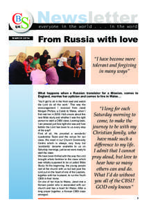 Newsletter everyone in the world[removed]in the word MARCH[removed]From Russia with love