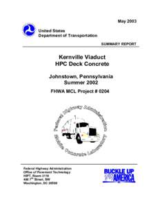 Mobile Concrete Laboratory Report Kernville Viaduct HPC Deck Concrete