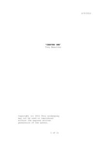 [removed]  “CHAPTER ONE” Tony Beaulieu  Copyright (c[removed]This screenplay