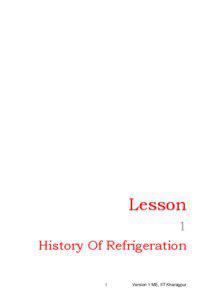 Lesson 1 History Of Refrigeration