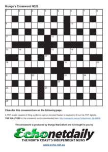 Mungo’s Crossword N023