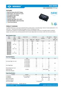 MA03 SERIES DC/DC CONVERTER 3W, SIP-Package