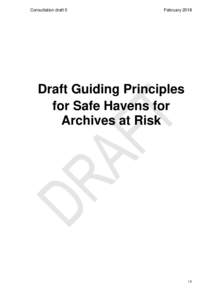 Consultation draft 0  February 2018 Draft Guiding Principles for Safe Havens for