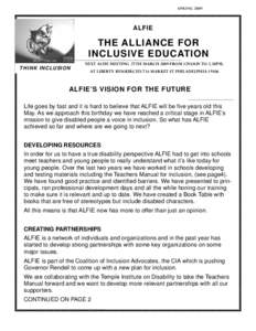 SPRING[removed]ALFIE THE ALLIANCE FOR INCLUSIVE EDUCATION