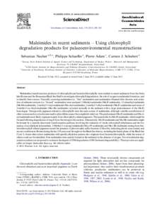 Maleimides in recent sediments â€“ Using chlorophyll degradation products for palaeoenvironmental reconstructions
