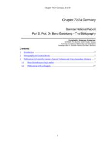 ChapterGermany, Part D  ChapterGermany German National Report Part D. Prof. Dr. Beno Gutenberg – The Bibliography —————————————————————————————