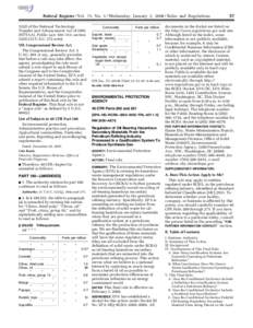 Federal Register / Vol. 73, No. 1 / Wednesday, January 2, [removed]Rules and Regulations 12(d) of the National Technology Transfer and Advancement Act of[removed]NTTAA), Public Law 104–113, section 12(d) (15 U.S.C. 272 not