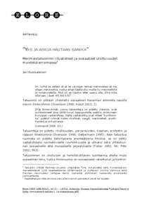 ARTIKKELI  ”YKS JA AINOA HAUTAAN SAAKKA” Merimiestatuoinnin ritualistiset ja sosiaaliset ulottuvuudet muistelukerronnassa1 Jari Ruotsalainen